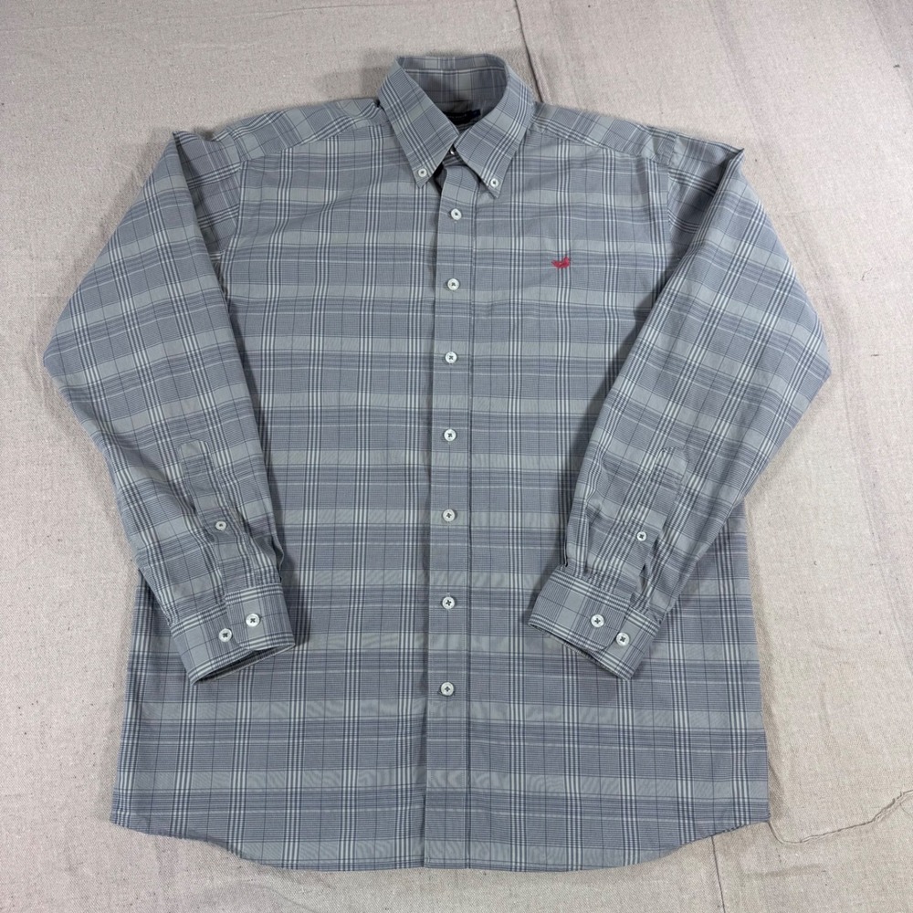 Southern Marsh Button Down Shirt Mens M Grey Plaid Excellent Wrinkle Free